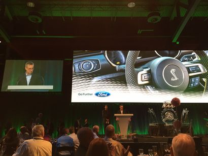 auctioneer describing interior of 2016 Shelby GT350 Mustang 