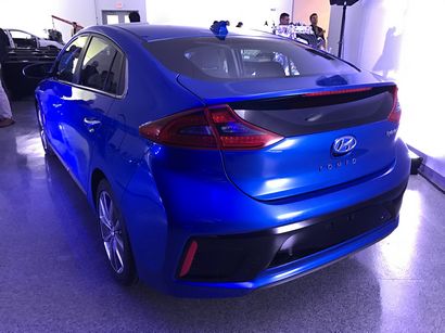 2017 Hyundai Ioniq Hybrid rear 3/4 view