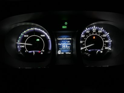 2016 Toyota Avalon Hybrid XLE Plus instrument panel at night